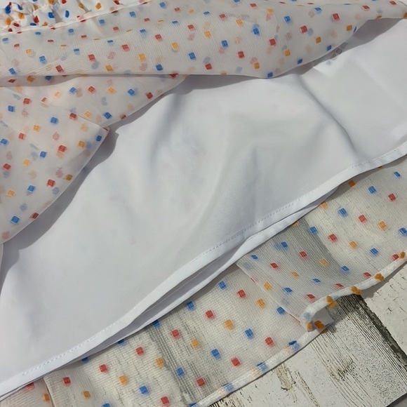 Draper James White Swiss Dot Tiered Dress Size 10 - Picture 8 of 13